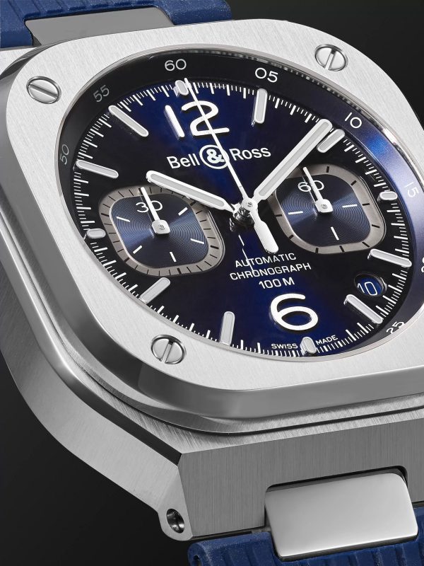 BR 05 Automatic Chronograph 42mm Stainless Steel and Rubber Watch, Ref.No. BR05C-BUBU-ST/SRB - CU BR 05 Automatic Chronograph 42mm Stainless Steel and Rubber Watch, Ref.No. BR05C-BUBU-ST/SRB - CU