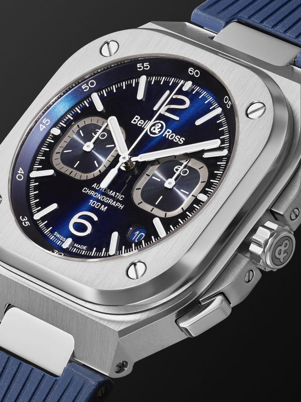 BR 05 Automatic Chronograph 42mm Stainless Steel and Rubber Watch, Ref.No. BR05C-BUBU-ST/SRB - FR BR 05 Automatic Chronograph 42mm Stainless Steel and Rubber Watch, Ref.No. BR05C-BUBU-ST/SRB - FR