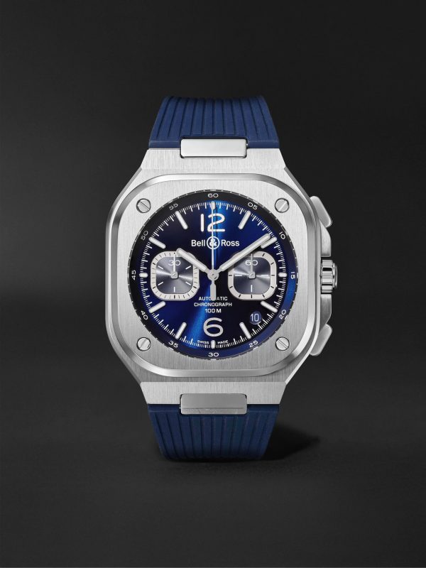 BR 05 Automatic Chronograph 42mm Stainless Steel and Rubber Watch, Ref.No. BR05C-BUBU-ST/SRB BR 05 Automatic Chronograph 42mm Stainless Steel and Rubber Watch, Ref.No. BR05C-BUBU-ST/SRB