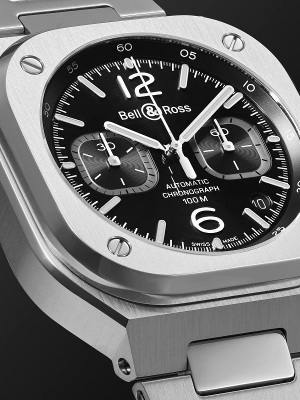 BR 05 Automatic Chronograph 42mm Stainless Steel Watch, Ref. No. BR05C-BL-ST/SST - CU