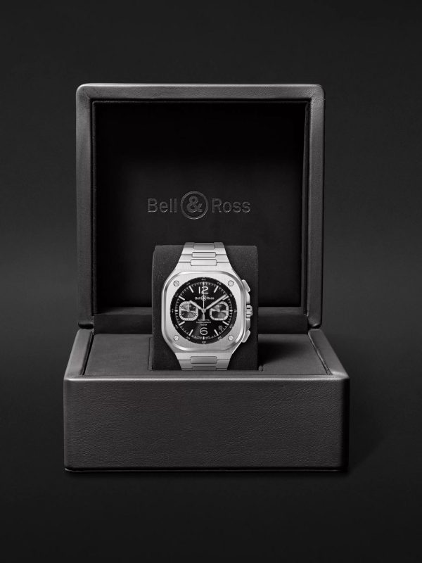 BR 05 Automatic Chronograph 42mm Stainless Steel Watch, Ref. No. BR05C-BL-ST/SST - E3