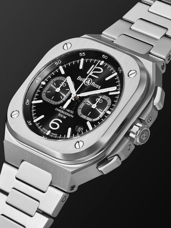 BR 05 Automatic Chronograph 42mm Stainless Steel Watch, Ref. No. BR05C-BL-ST/SST - FR