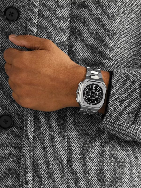BR 05 Automatic Chronograph 42mm Stainless Steel Watch, Ref. No. BR05C-BL-ST/SST - OU