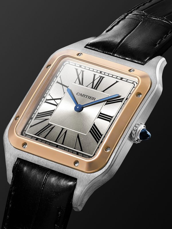Santos-Dumont Hand-Wound 33.9mm Extra Large 18-Karat Rose Gold, Steel and Alligator Watch, Ref. No. W2SA0017 - FR Santos-Dumont Hand-Wound 33.9mm Extra Large 18-Karat Rose Gold, Steel and Alligator Watch, Ref. No. W2SA0017 - FR