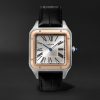 Santos-Dumont Hand-Wound 33.9mm Extra Large 18-Karat Rose Gold, Steel and Alligator Watch, Ref. No. W2SA0017 Santos-Dumont Hand-Wound 33.9mm Extra Large 18-Karat Rose Gold, Steel and Alligator Watch, Ref. No. W2SA0017