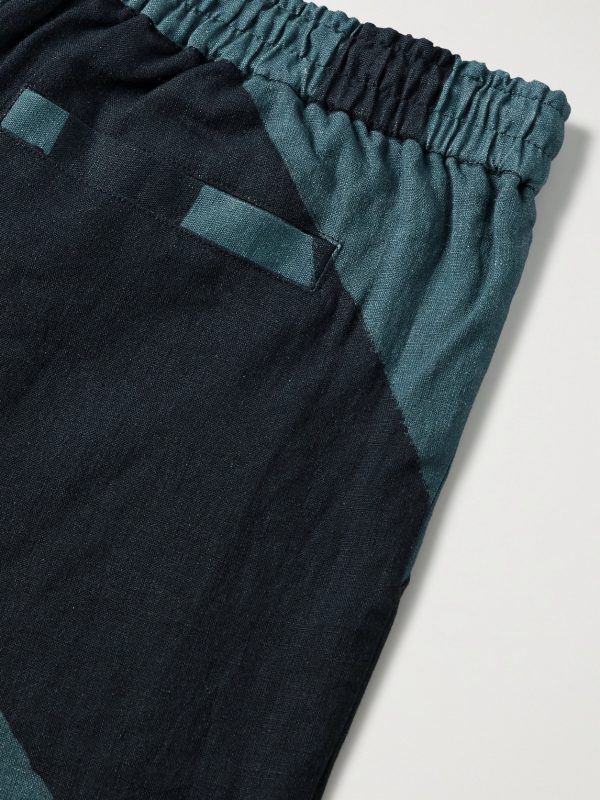 Assembly Printed Linen Drawstring Cargo Shorts - CU