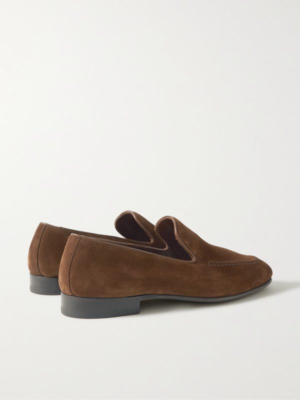Truro Leather-Trimmed Suede Loafers - BK