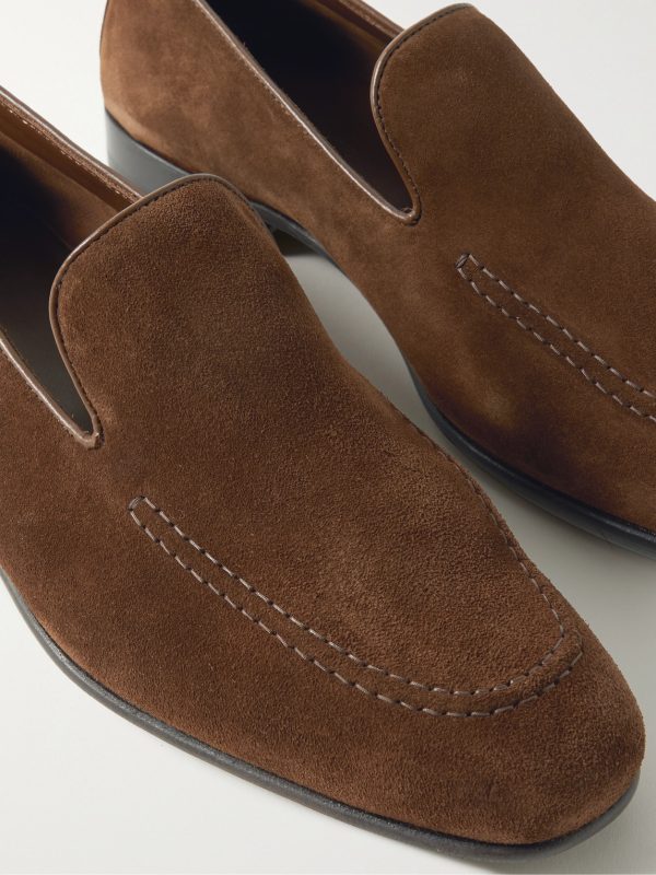 Truro Leather-Trimmed Suede Loafers - CU