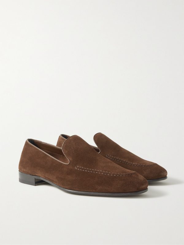 Truro Leather-Trimmed Suede Loafers - FR