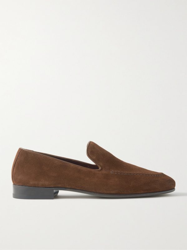 Truro Leather-Trimmed Suede Loafers
