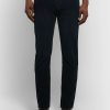 Midnight-Blue Slim-Fit Stretch-Cotton Corduroy Trousers - FR