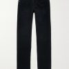 Midnight-Blue Slim-Fit Stretch-Cotton Corduroy Trousers