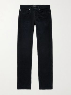 Midnight-Blue Slim-Fit Stretch-Cotton Corduroy Trousers Midnight-Blue Slim-Fit Stretch-Cotton Corduroy Trousers