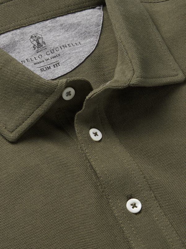 Slim-Fit Layered Cotton-Piqué Polo Shirt - CU