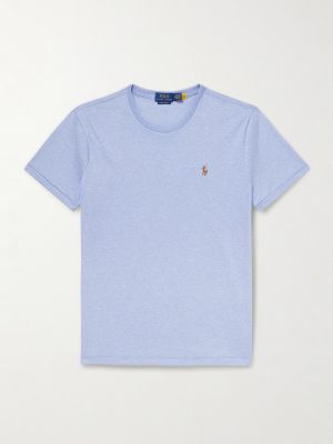 Slim-Fit Logo-Embroidered Mélange Pima Cotton-Jersey T-Shirt Slim-Fit Logo-Embroidered Mélange Pima Cotton-Jersey T-Shirt