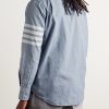 Button-Down Collar Striped Cotton-Flannel Shirt - BK Button-Down Collar Striped Cotton-Flannel Shirt - BK