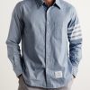 Button-Down Collar Striped Cotton-Flannel Shirt - FR Button-Down Collar Striped Cotton-Flannel Shirt - FR