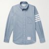Button-Down Collar Striped Cotton-Flannel Shirt Button-Down Collar Striped Cotton-Flannel Shirt