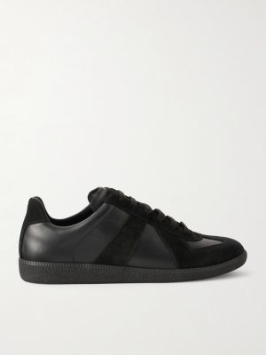 Replica Leather and Suede Sneakers