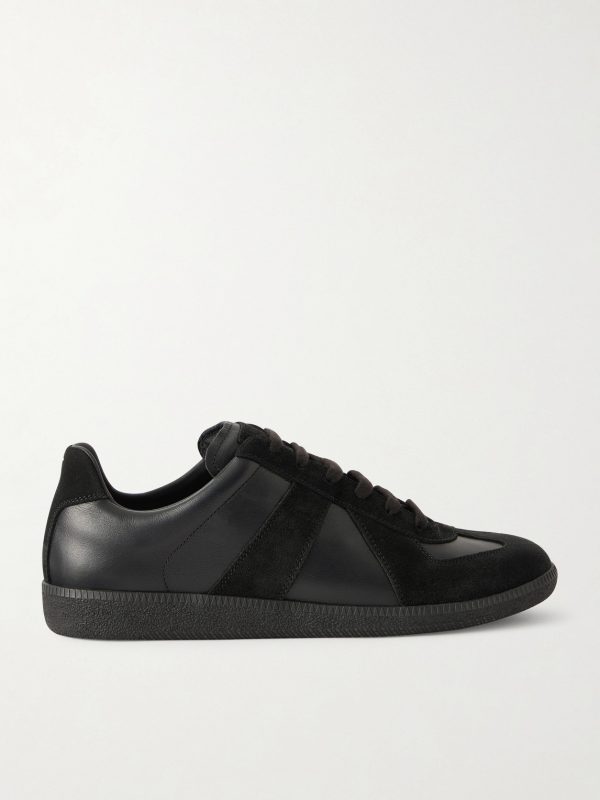 Replica Leather and Suede Sneakers