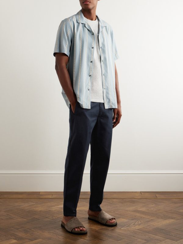 Tapered Cotton-Twill Drawstring Trousers - OU Tapered Cotton-Twill Drawstring Trousers - OU