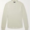 Baron Honeycomb-Knit Cotton Henley T-Shirt Baron Honeycomb-Knit Cotton Henley T-Shirt