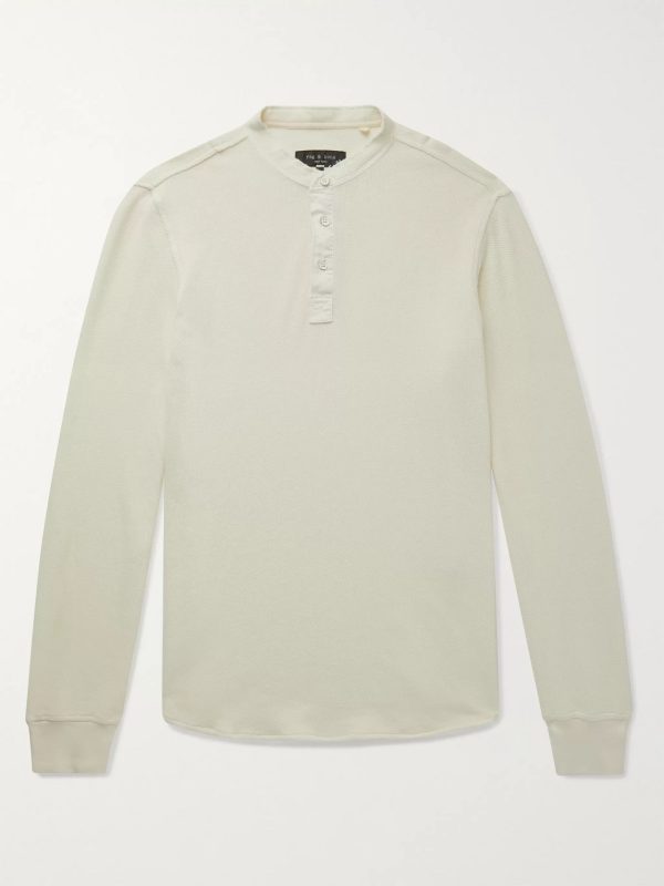 Baron Honeycomb-Knit Cotton Henley T-Shirt Baron Honeycomb-Knit Cotton Henley T-Shirt