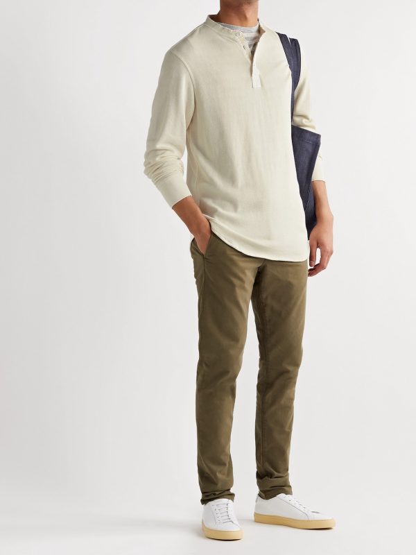 Baron Honeycomb-Knit Cotton Henley T-Shirt - OU Baron Honeycomb-Knit Cotton Henley T-Shirt - OU