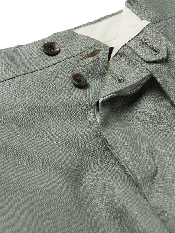 Tapered Pleated Linen Trousers - E1 Tapered Pleated Linen Trousers - E1