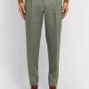 Tapered Pleated Linen Trousers - FR Tapered Pleated Linen Trousers - FR