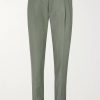 Tapered Pleated Linen Trousers Tapered Pleated Linen Trousers