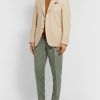 Tapered Pleated Linen Trousers - OU Tapered Pleated Linen Trousers - OU