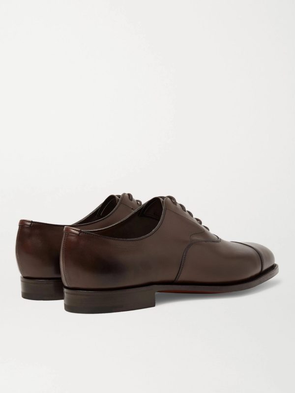Chelsea Cap-Toe Burnished-Leather Oxford Shoes - BK Chelsea Cap-Toe Burnished-Leather Oxford Shoes - BK