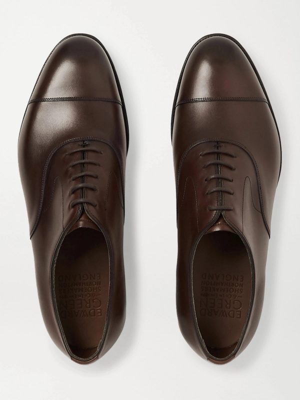 Chelsea Cap-Toe Burnished-Leather Oxford Shoes - E2 Chelsea Cap-Toe Burnished-Leather Oxford Shoes - E2