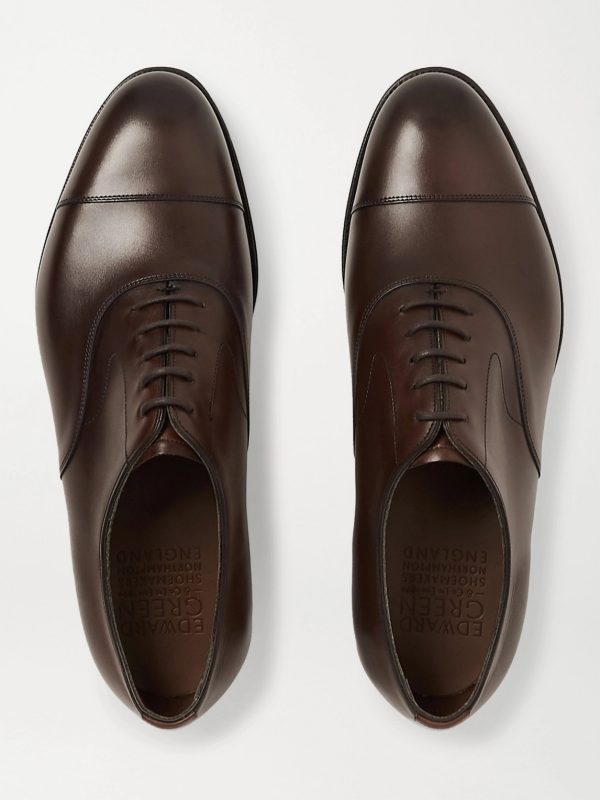 Chelsea Cap-Toe Burnished-Leather Oxford Shoes - E3 Chelsea Cap-Toe Burnished-Leather Oxford Shoes - E3