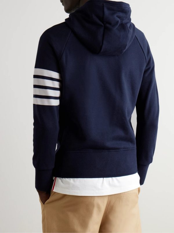 Slim-Fit Striped Loopback Cotton-Jersey Zip-Up Hoodie - BK Slim-Fit Striped Loopback Cotton-Jersey Zip-Up Hoodie - BK