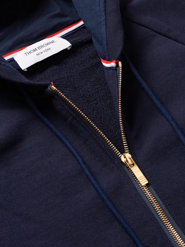 Slim-Fit Striped Loopback Cotton-Jersey Zip-Up Hoodie - CU Slim-Fit Striped Loopback Cotton-Jersey Zip-Up Hoodie - CU
