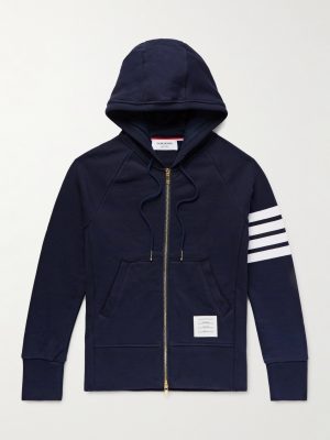 Slim-Fit Striped Loopback Cotton-Jersey Zip-Up Hoodie Slim-Fit Striped Loopback Cotton-Jersey Zip-Up Hoodie