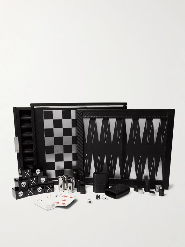 Sutton Carbon-Fibre Leather and Walnut Game Box Sutton Carbon-Fibre Leather and Walnut Game Box