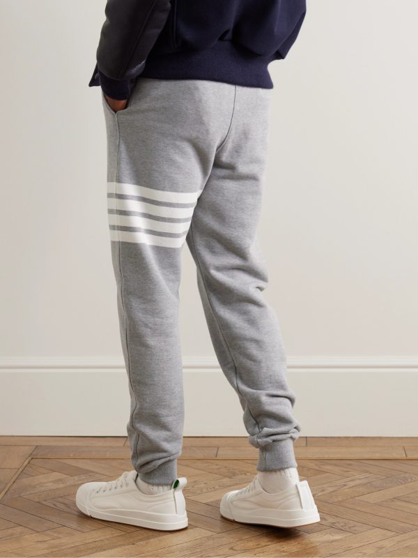 Tapered Striped Cotton-Jersey Sweatpants - BK Tapered Striped Cotton-Jersey Sweatpants - BK