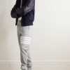 Tapered Striped Cotton-Jersey Sweatpants - OU Tapered Striped Cotton-Jersey Sweatpants - OU