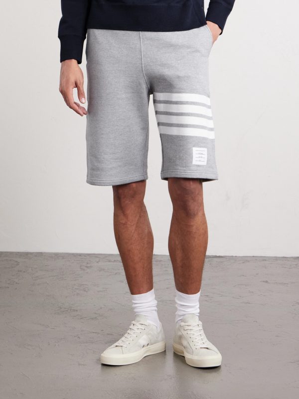 Striped Loopback Cotton-Jersey Shorts - FR Striped Loopback Cotton-Jersey Shorts - FR