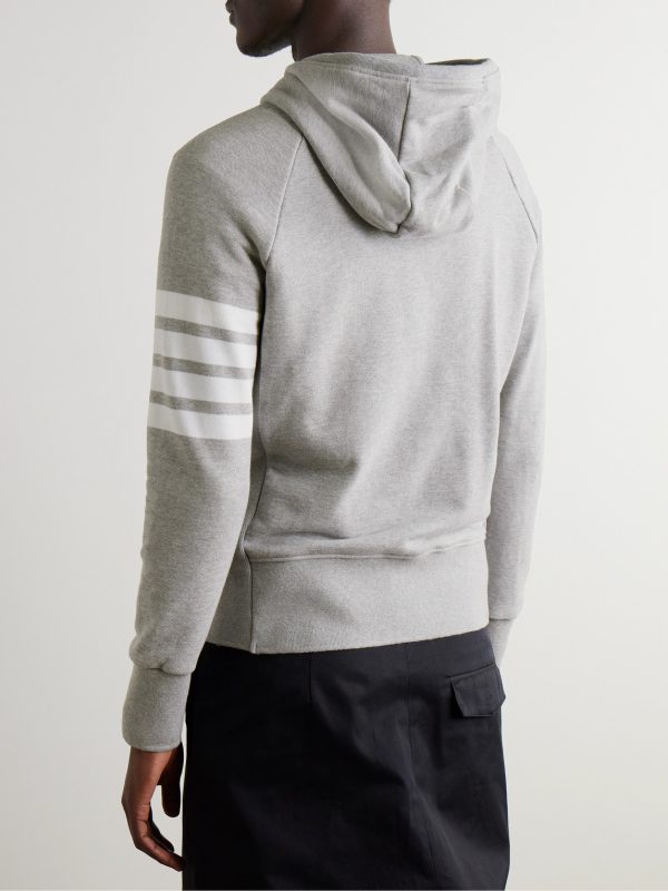Striped Loopback Cotton-Jersey Zip-Up Hoodie - BK Striped Loopback Cotton-Jersey Zip-Up Hoodie - BK