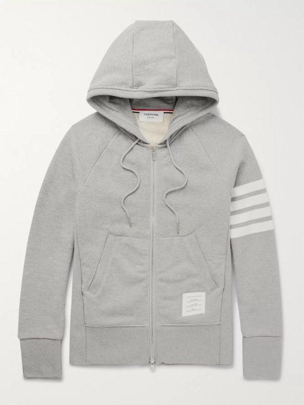 Striped Loopback Cotton-Jersey Zip-Up Hoodie Striped Loopback Cotton-Jersey Zip-Up Hoodie