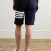 Striped Loopback Cotton-Jersey Shorts - BK Striped Loopback Cotton-Jersey Shorts - BK