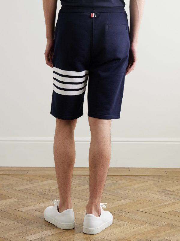 Striped Loopback Cotton-Jersey Shorts - BK Striped Loopback Cotton-Jersey Shorts - BK
