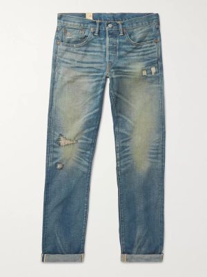 Ridgway Slim-Fit Distressed Selvedge Denim Jeans Ridgway Slim-Fit Distressed Selvedge Denim Jeans