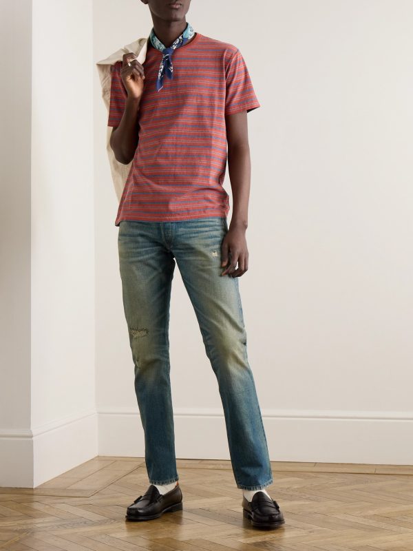 Ridgway Slim-Fit Distressed Selvedge Denim Jeans - OU Ridgway Slim-Fit Distressed Selvedge Denim Jeans - OU