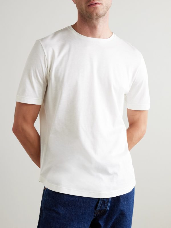 Slim-Fit Silk and Cotton-Blend Jersey T-Shirt - FR Slim-Fit Silk and Cotton-Blend Jersey T-Shirt - FR