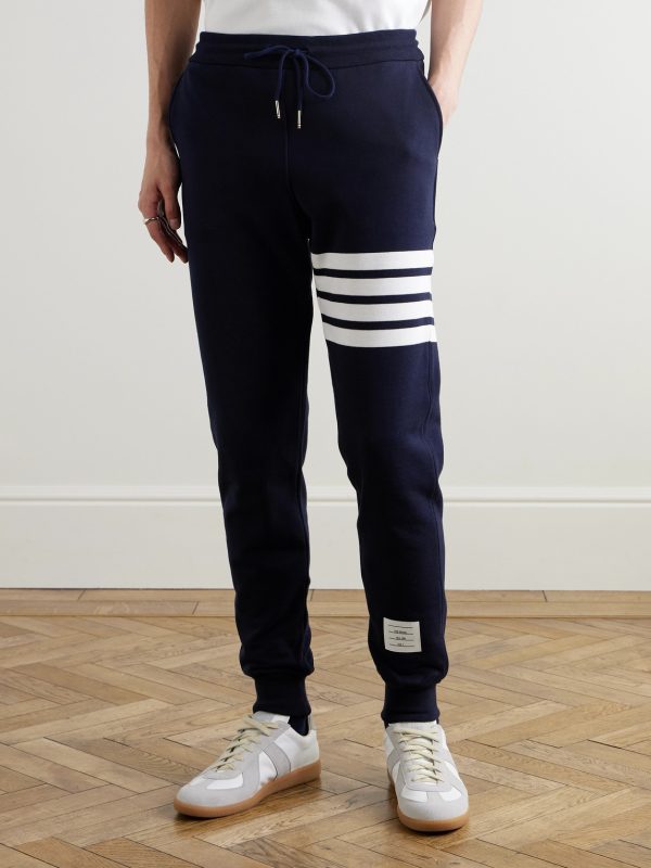 Tapered Striped Cotton-Jersey Sweatpants - FR Tapered Striped Cotton-Jersey Sweatpants - FR